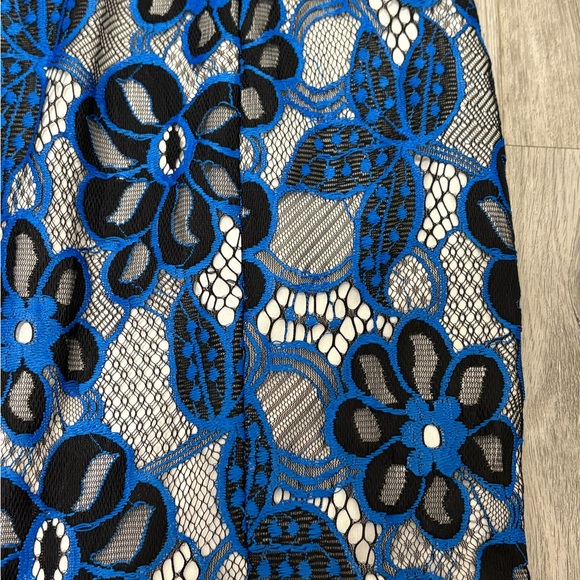 Nikibiki Black and Blue Floral Lace Midi Dress - Picture 2 of 8